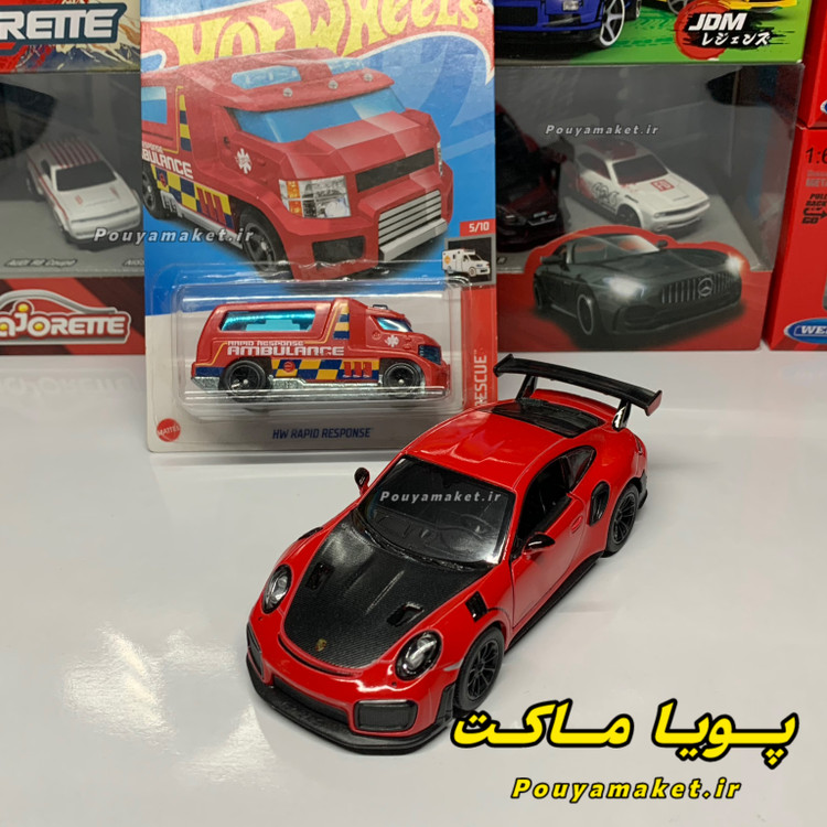 ماکت ماشین فلزی پورشه 911 کینسمارت + هات ویلز