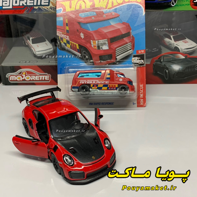 ماکت ماشین فلزی پورشه 911 کینسمارت + هات ویلز