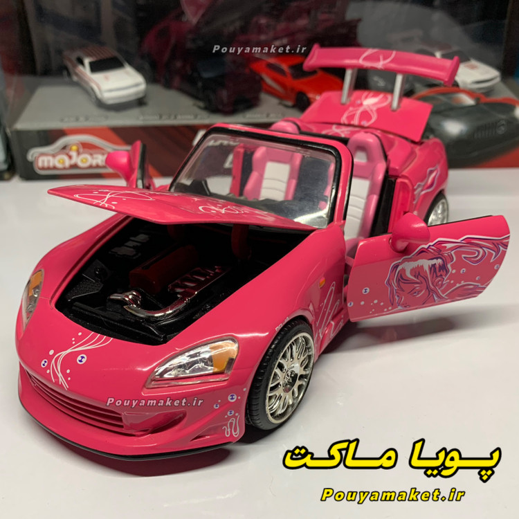 ماکت ماشین فلزی هوندا Honda S2000 صورتی جادا 1/24