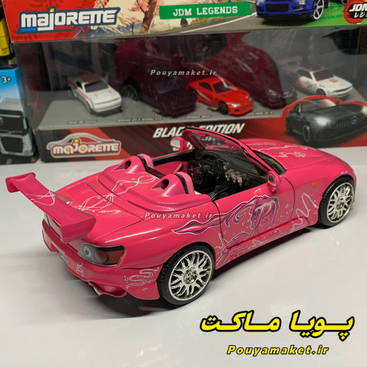 ماکت ماشین فلزی هوندا Honda S2000 صورتی جادا 1/24