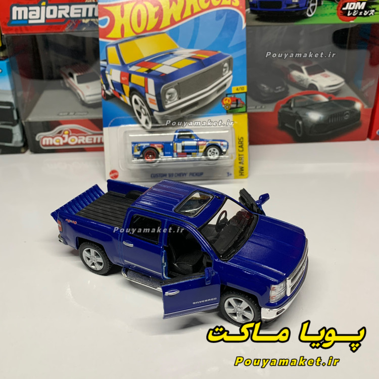 ماکت ماشین فلزی شورلت سیلورادو کینسمارت + شورلت کاستوم هات ویلز
