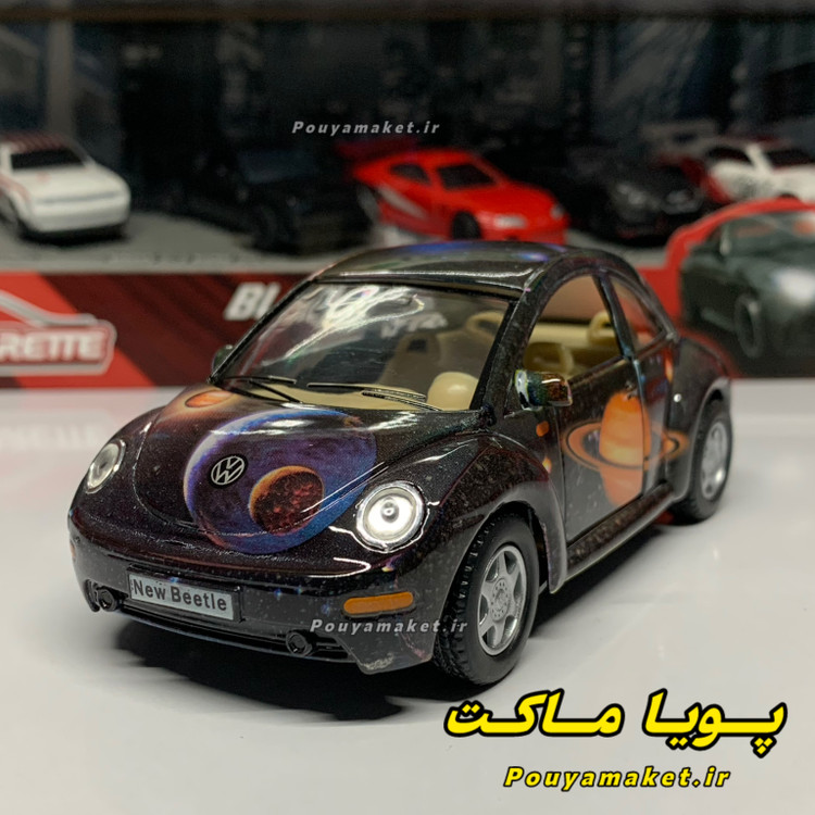 ماکت ماشین فلزی فولکس واگن نیو بیتل کهکشانی VOLKSWAGEN NEW BEETLE کینسمارت