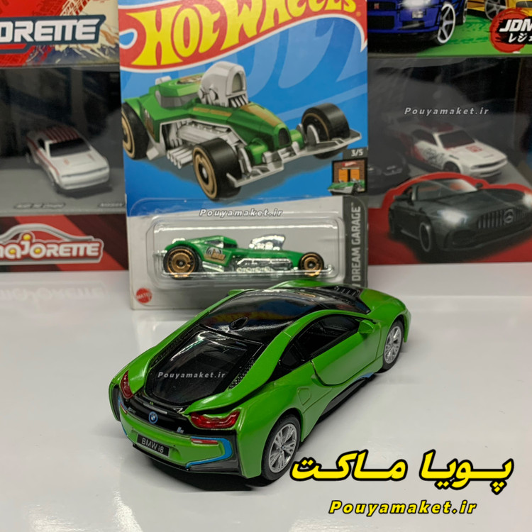 ماکت ماشین فلزی بی ام و BMW i8 کینسمارت + هات ویلز