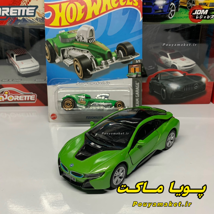 ماکت ماشین فلزی بی ام و BMW i8 کینسمارت + هات ویلز