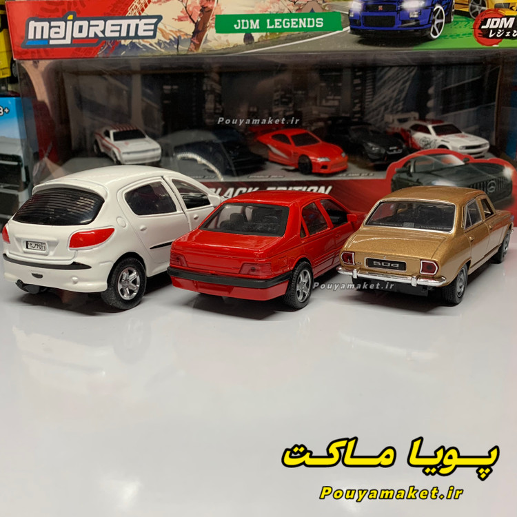 ماکت ماشین فلزی پژو 504 طلایی ویلی + پژو 405 + پژو 206