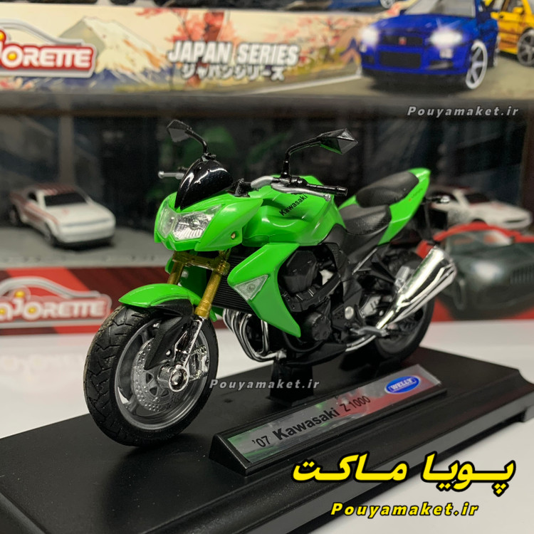 ماکت موتور سنگین فلزی کاوازاکی Z1000 ویلی 1:18