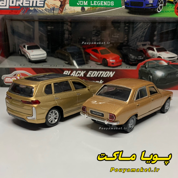 ماکت ماشین فلزی پژو 504 طلایی ویلی + بی ام و X7