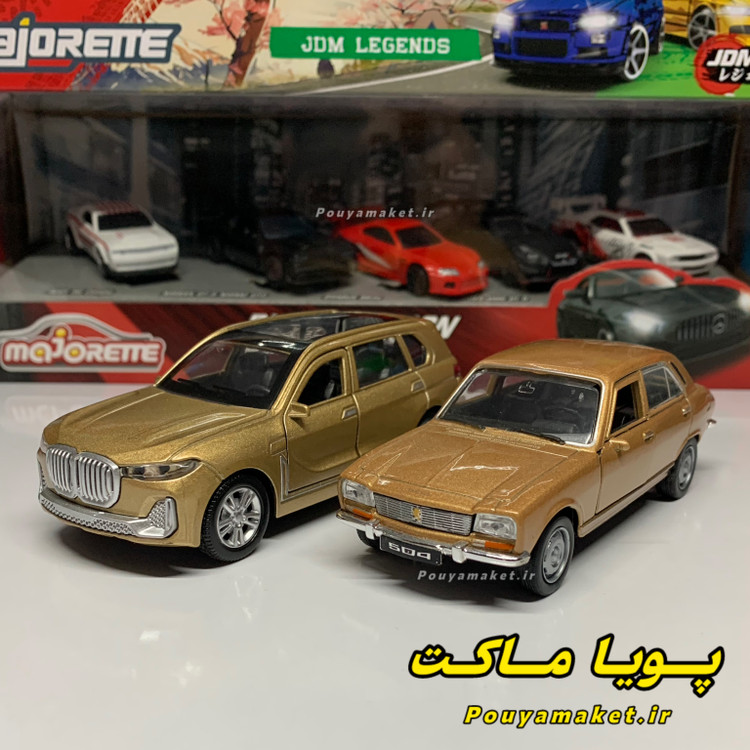ماکت ماشین فلزی پژو 504 طلایی ویلی + بی ام و X7