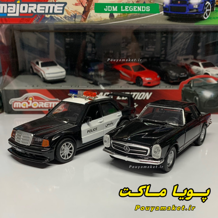 ماکت ماشین فلزی مرسدس بنز پاگودا 230SL ویلی + مرسدس بنز 190E - W201