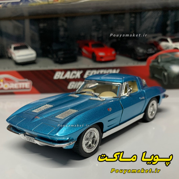 ماکت ماشین فلزی شورولت کوروت Chevrolet Corvette C2 1963 کینسمارت
