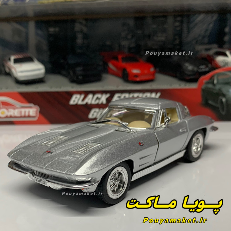 ماکت ماشین فلزی شورولت کوروت Chevrolet Corvette C2 1963 کینسمارت