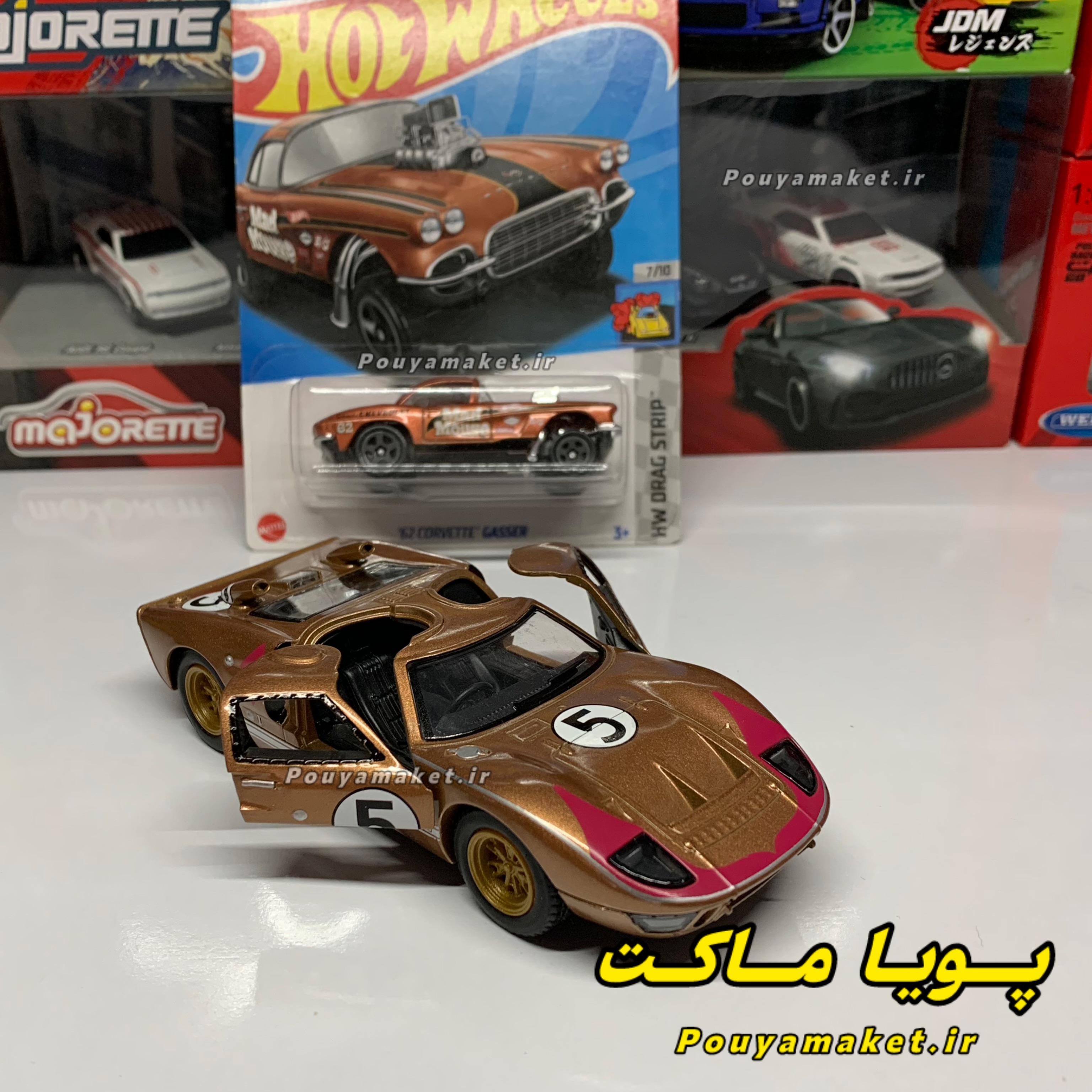 ماکت ماشین فلزی فورد جی تی Ford GT40 کینسمارت + کوروت هات ویلز