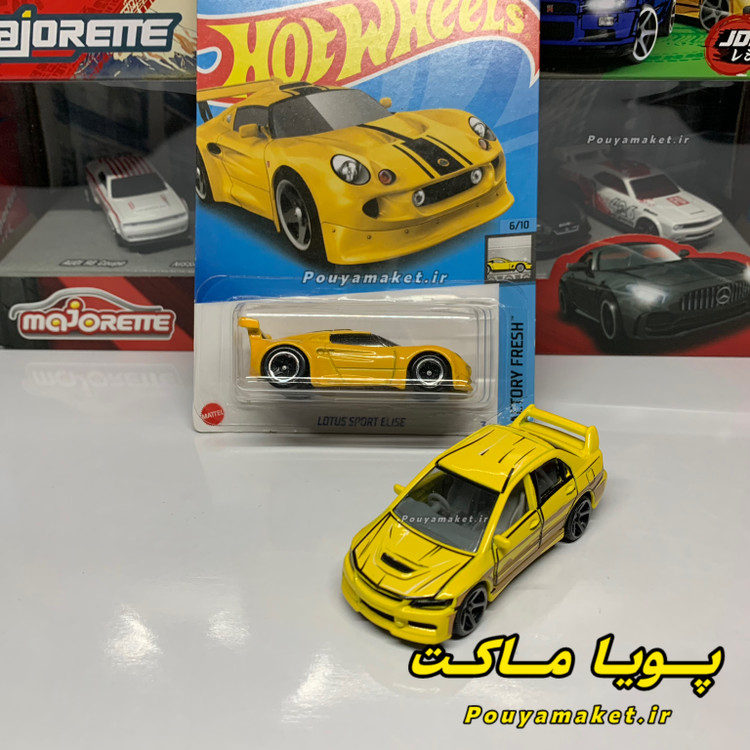 ماکت ماشین فلزی میتسوبیشی لنسر اولوشن Mitsubishi Lancer Evolution ماژورت + لوتوس هات ویلز