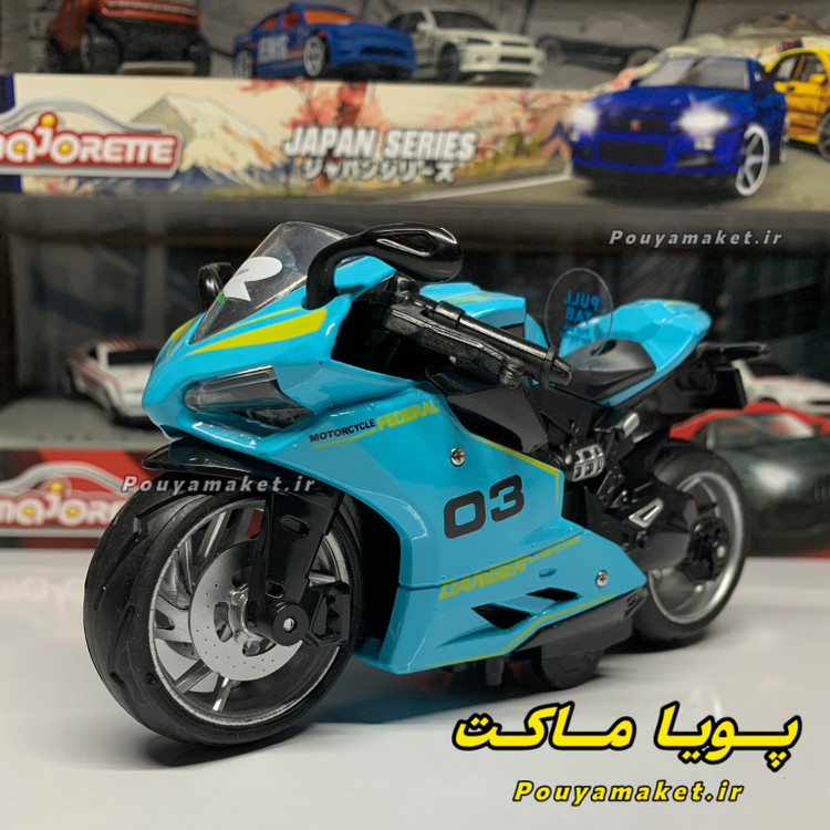ماکت موتور سنگین فلزی موزیکال، چراغ دار 1:12