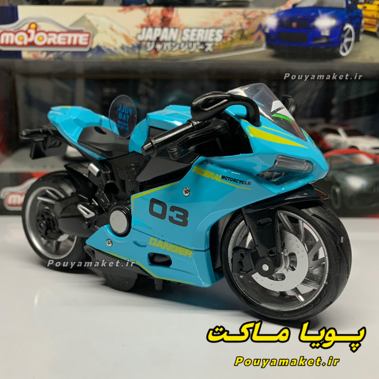 ماکت موتور سنگین فلزی موزیکال، چراغ دار 1:12