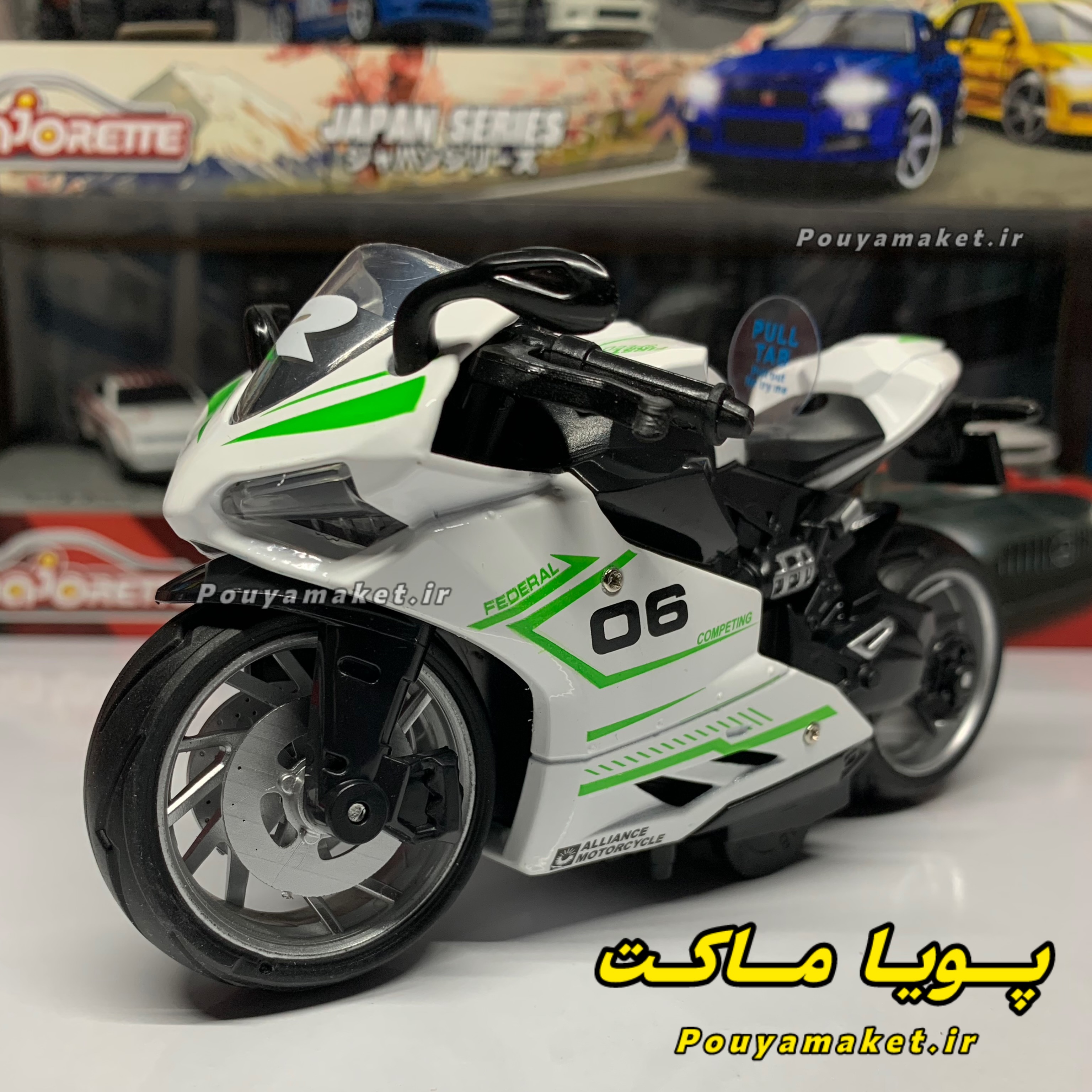 ماکت موتور سنگین فلزی موزیکال، چراغ دار 1:12