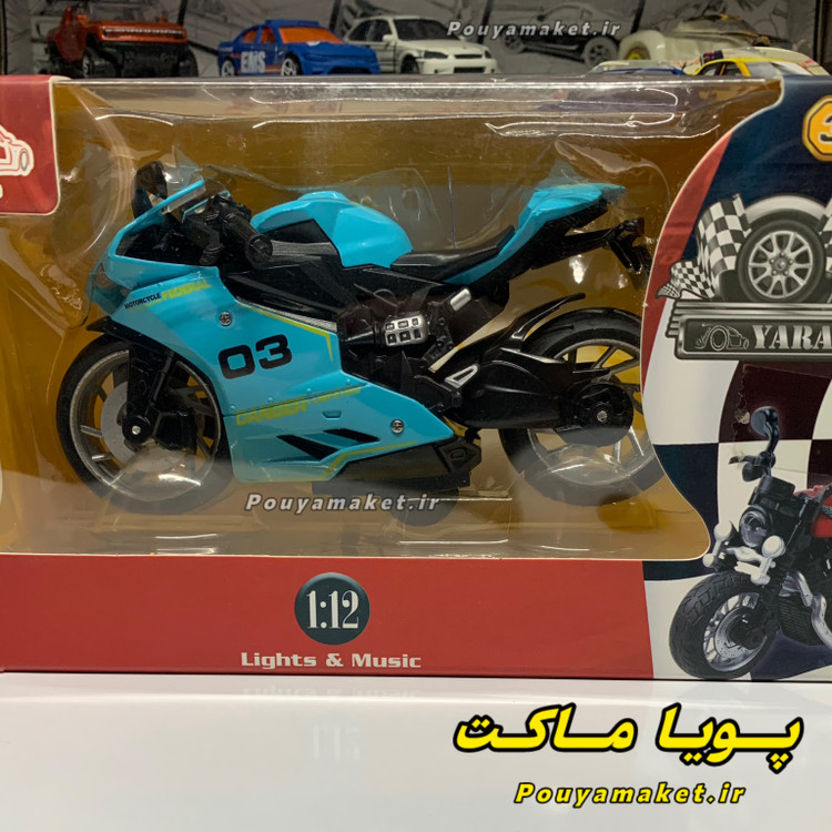 ماکت موتور سنگین فلزی موزیکال، چراغ دار 1:12