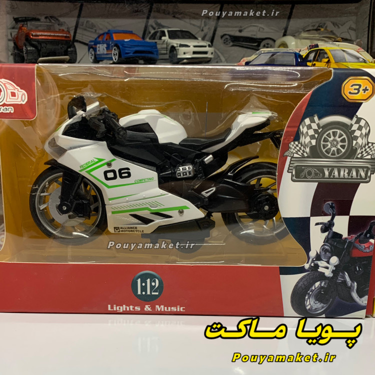 ماکت موتور سنگین فلزی موزیکال، چراغ دار 1:12