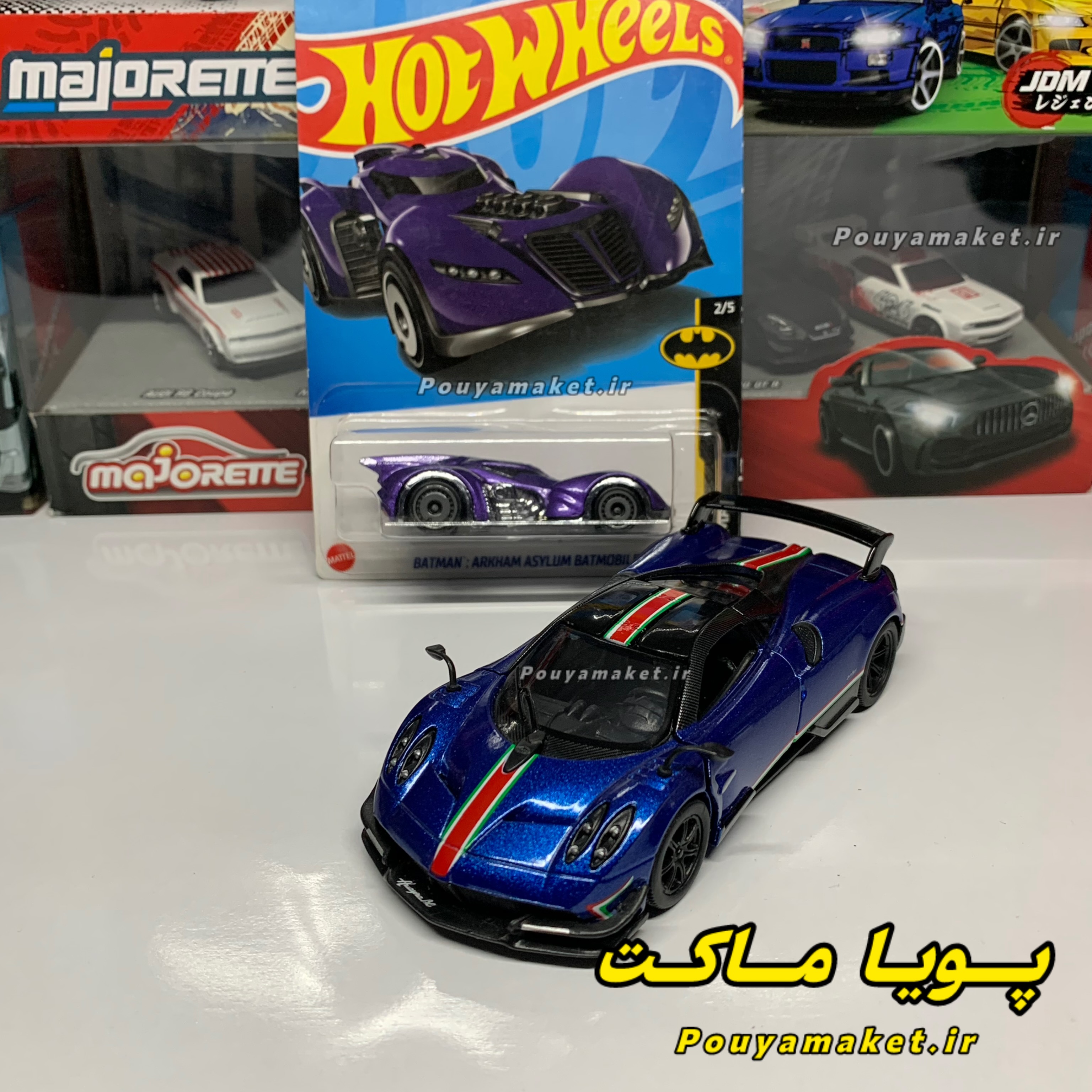 ماکت ماشین فلزی پاگانی هوایرا کینسمارت + بتموبیل هات ویلز