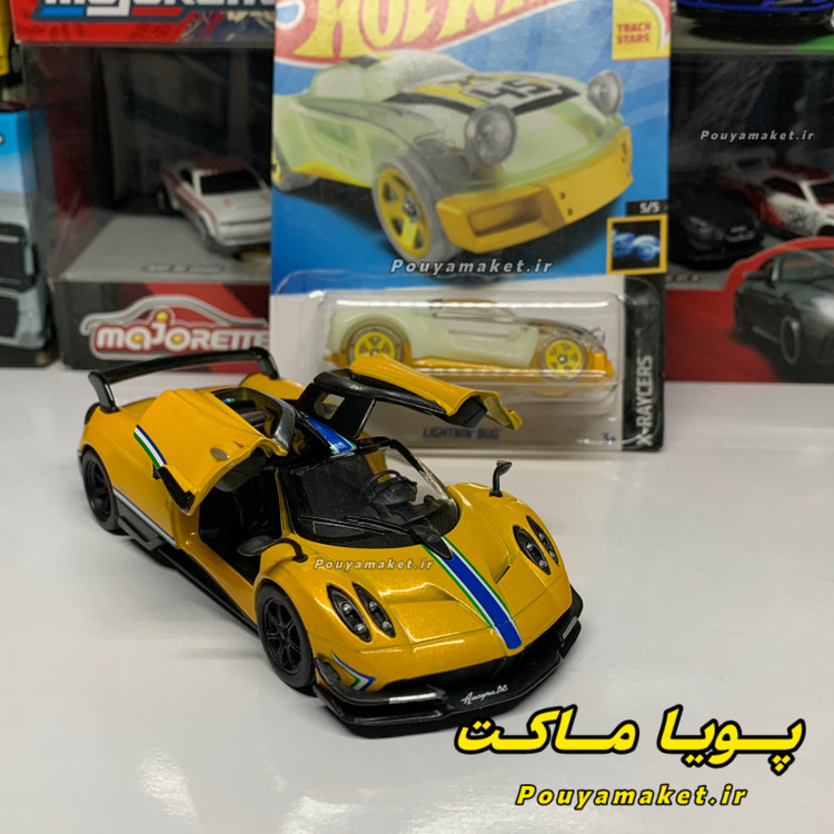 ماکت ماشین فلزی پاگانی هوایرا کینسمارت + هات ویلز شب رنگ