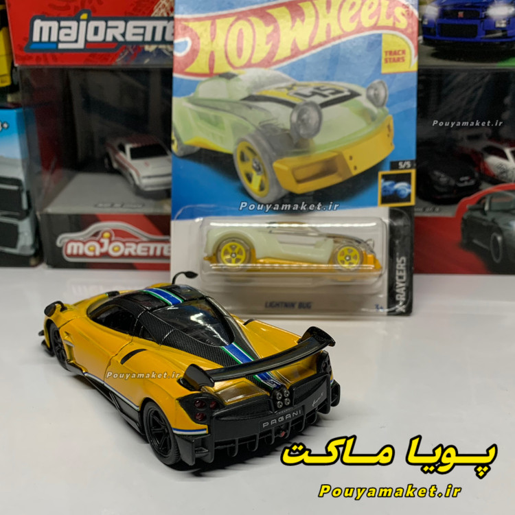 ماکت ماشین فلزی پاگانی هوایرا کینسمارت + هات ویلز شب رنگ