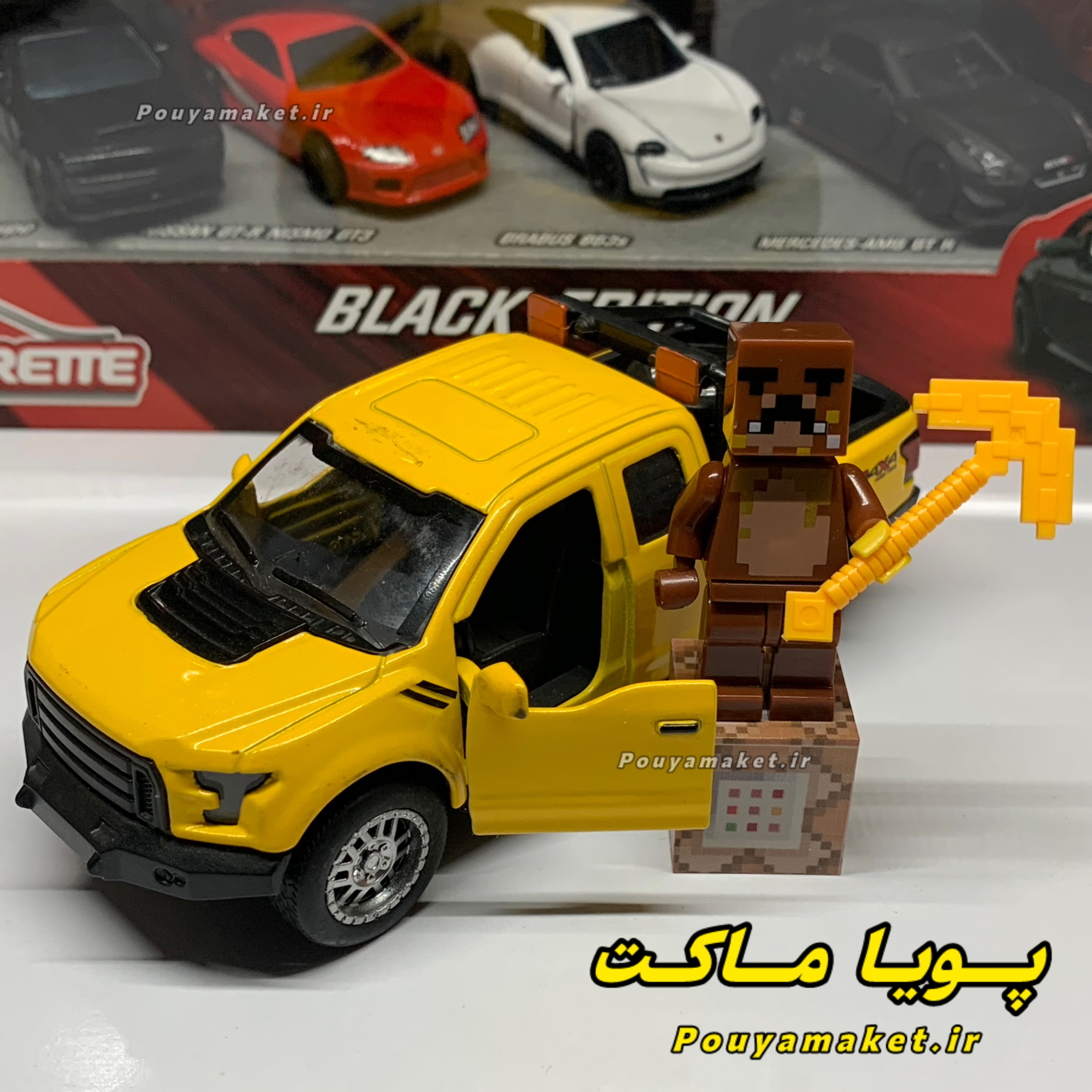 ماکت ماشین فلزی فورد رپتور + مینی فیگور ماینکرافت + مگنت