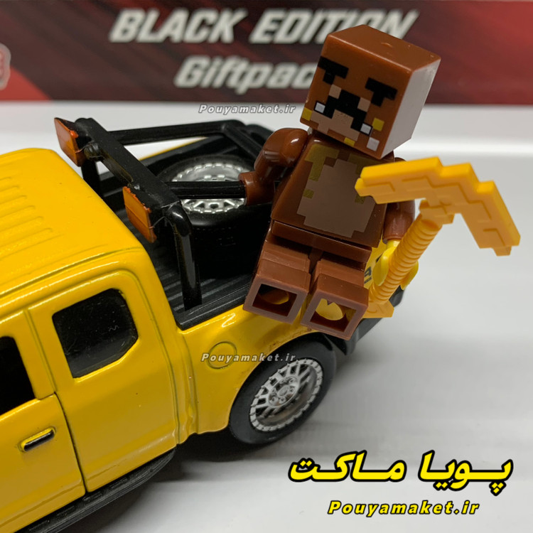 ماکت ماشین فلزی فورد رپتور + مینی فیگور ماینکرافت + مگنت