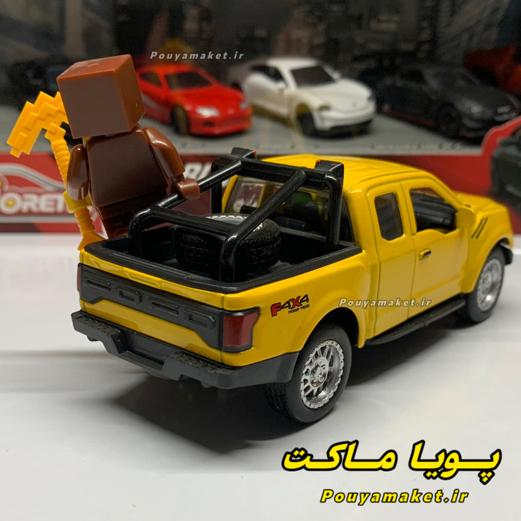 ماکت ماشین فلزی فورد رپتور + مینی فیگور ماینکرافت + مگنت