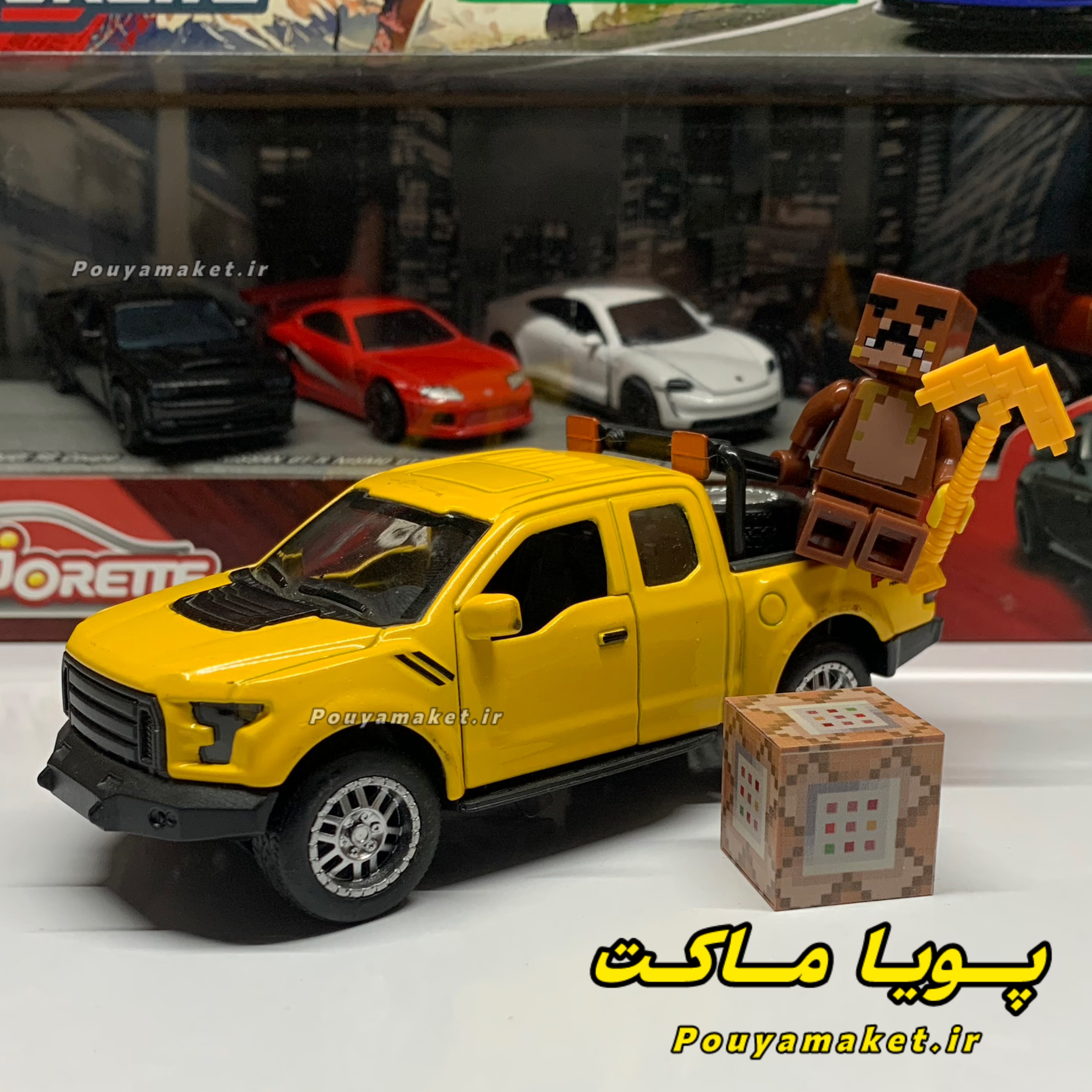 ماکت ماشین فلزی فورد رپتور + مینی فیگور ماینکرافت + مگنت
