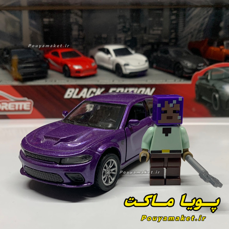 ماکت ماشین فلزی دوج چارجر هلکت + مینی فیگور ماینکرافت