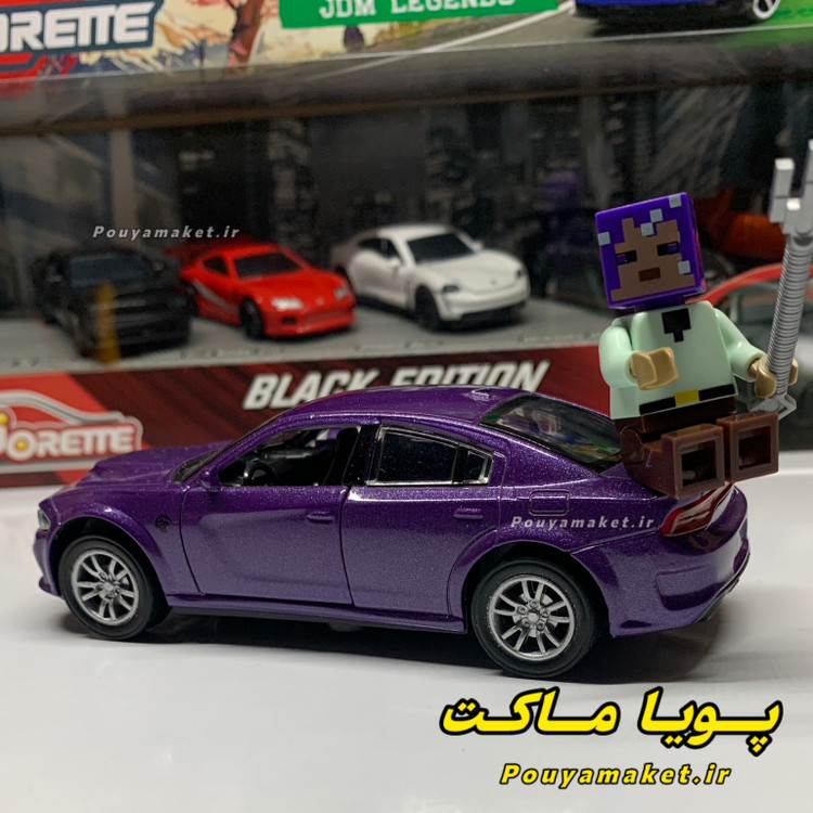 ماکت ماشین فلزی دوج چارجر هلکت + مینی فیگور ماینکرافت