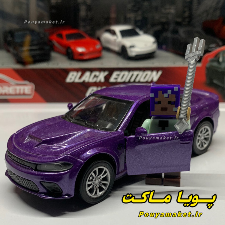 ماکت ماشین فلزی دوج چارجر هلکت + مینی فیگور ماینکرافت