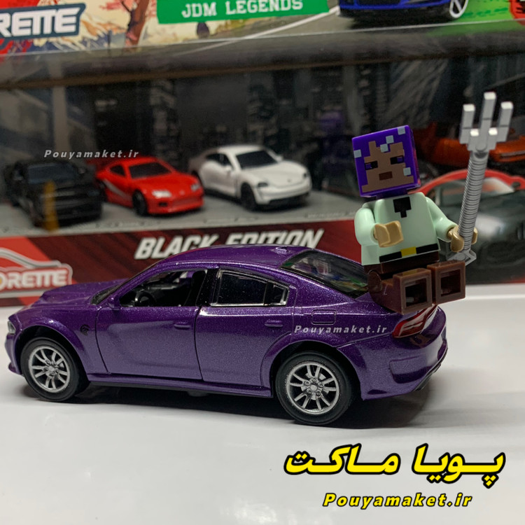 ماکت ماشین فلزی دوج چارجر هلکت + مینی فیگور ماینکرافت