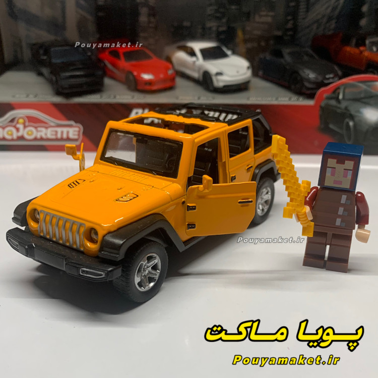 ماکت ماشین فلزی جیپ رانگلر + مینی فیگور ماینکرافت