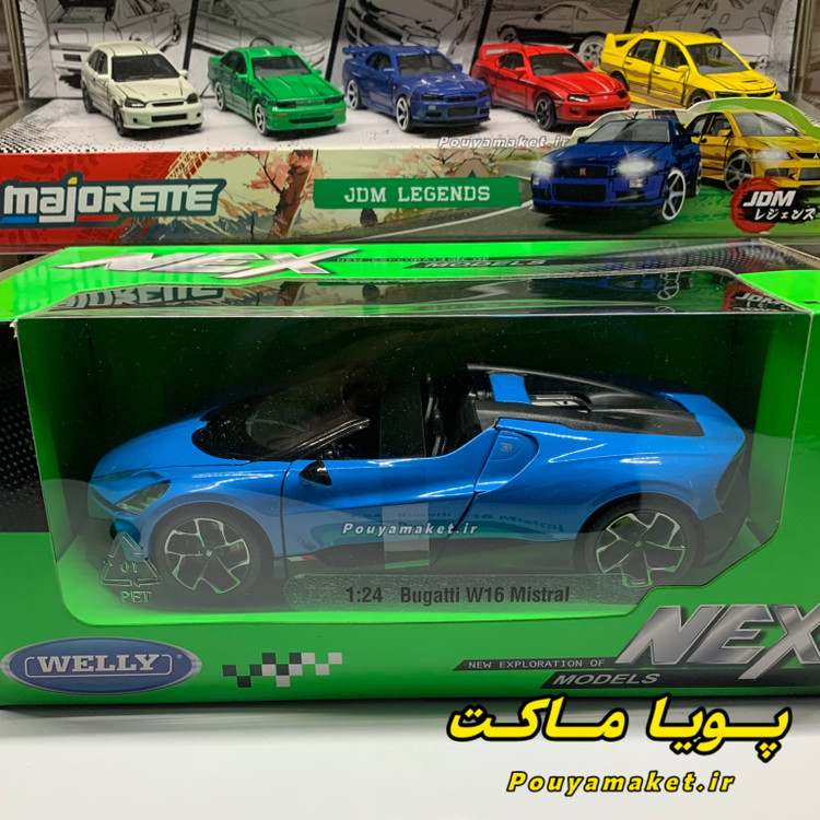 ماکت ماشین فلزی بوگاتی میسترال Bugatti W16 Mistral ویلی 1:24