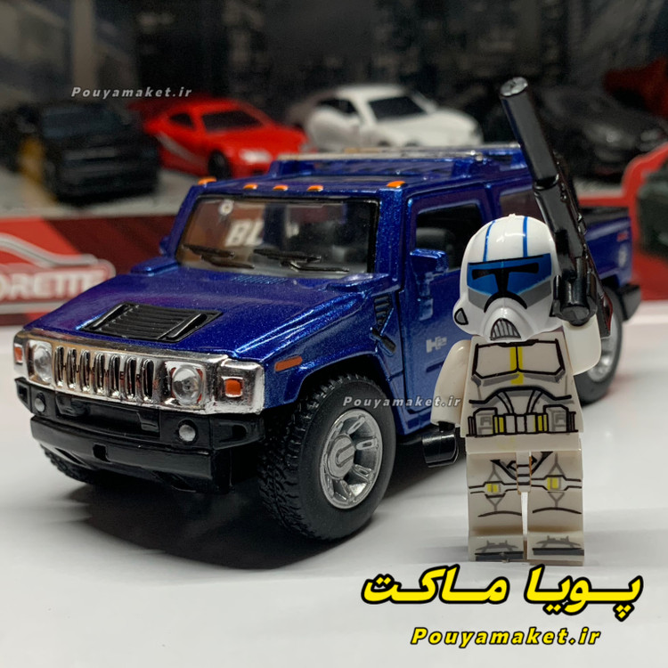 ماکت ماشین فلزی هامرH2 کینسمارت + مینی فیگور سرباز جنگ ستارگان STAR WARS