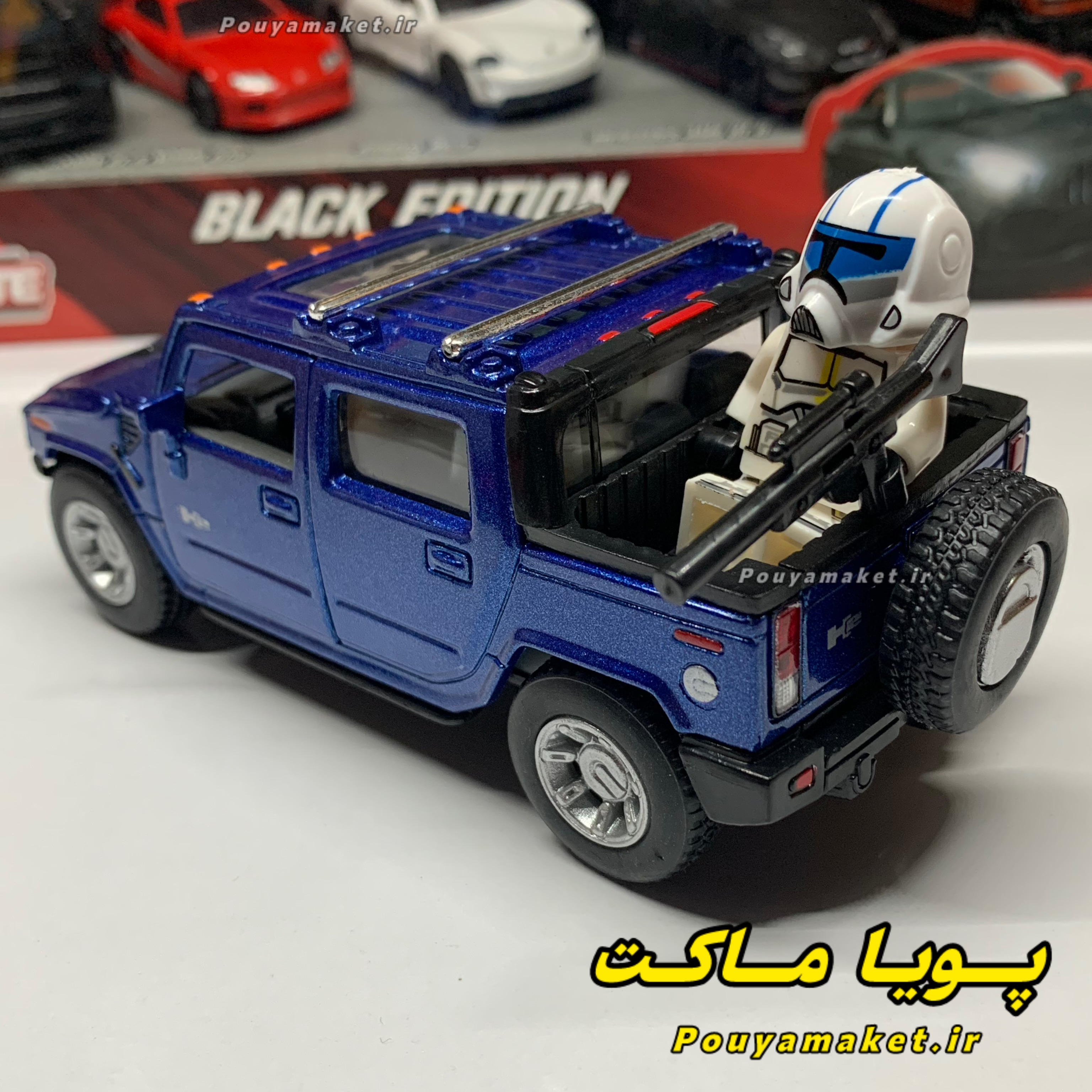 ماکت ماشین فلزی هامرH2 کینسمارت + مینی فیگور سرباز جنگ ستارگان STAR WARS