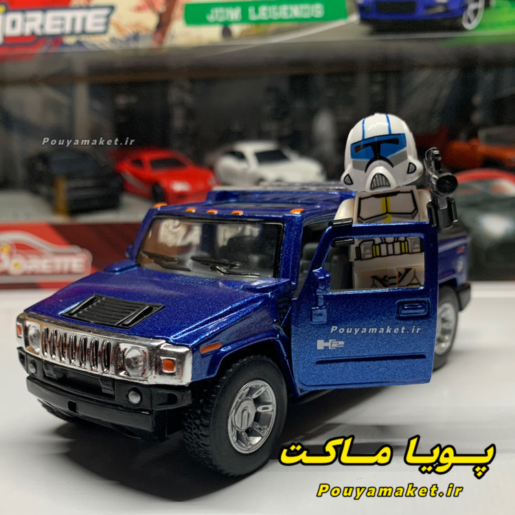 ماکت ماشین فلزی هامرH2 کینسمارت + مینی فیگور سرباز جنگ ستارگان STAR WARS