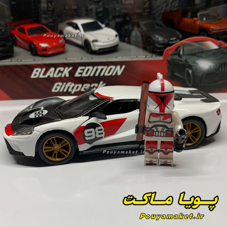 ماکت ماشین فلزی فورد جی تی 2017 کینسمارت + مینی فیگور سرباز جنگ ستارگان STAR WARS